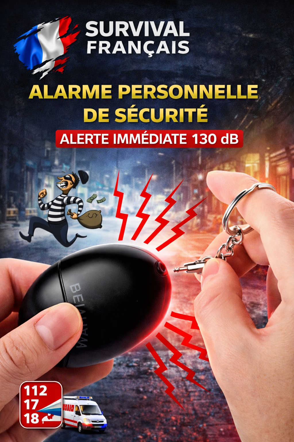 Alarme Personnelle de Sécurité – Alerte Immédiate 130 dB