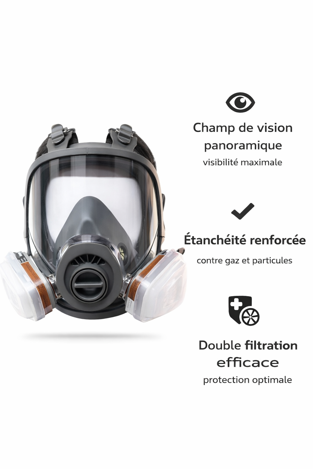 Masque de Protection Intégral – Filtration Totale & Sécurité Respiratoire
