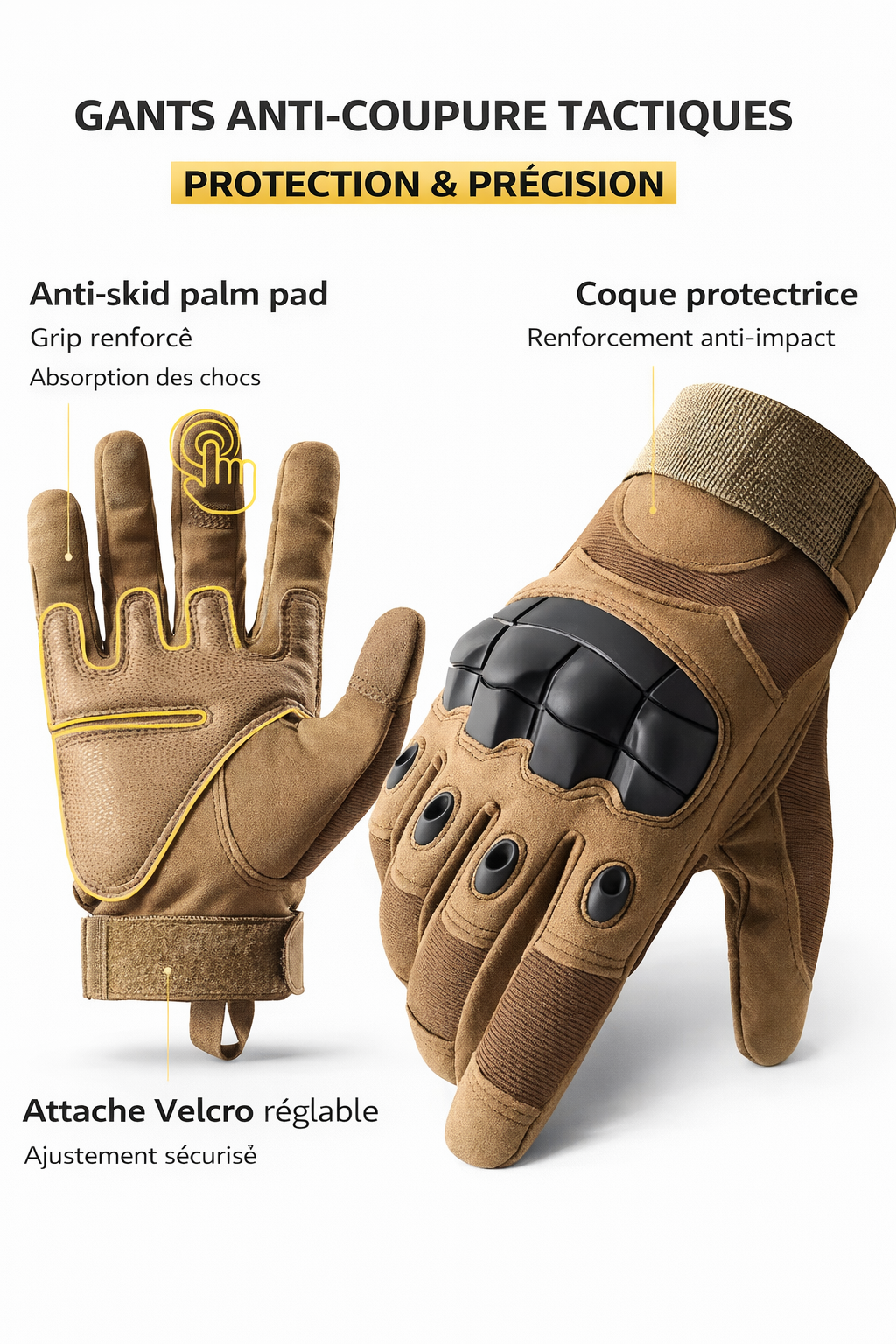 Gants Anti-Coupure Tactiques – Protection & Précision