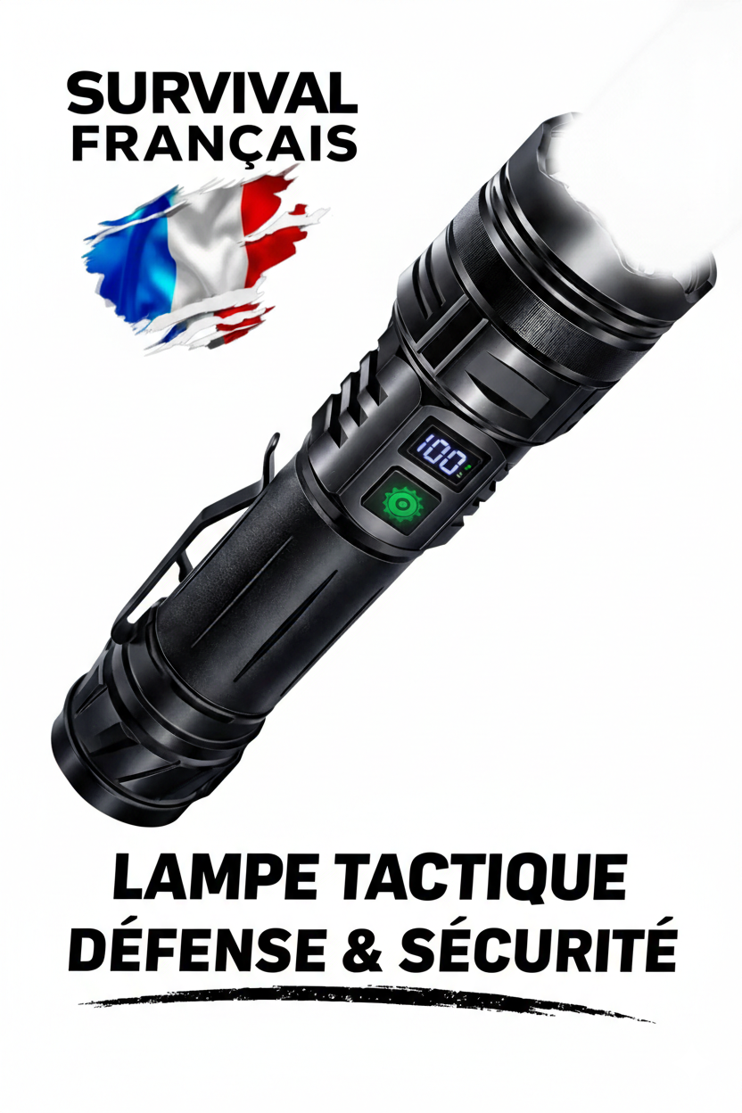 Lampe Torche Tactique Puissante avec Mode Stroboscopique