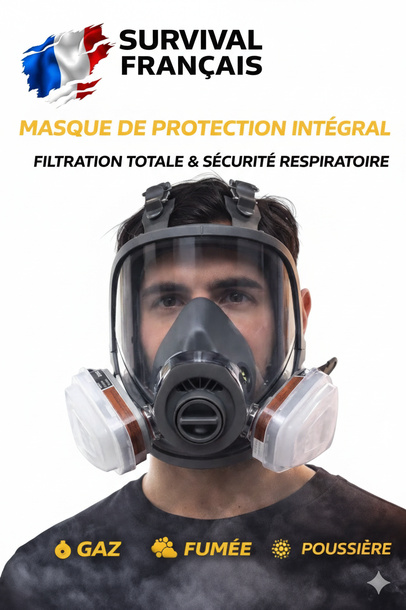 Masque de Protection Intégral – Filtration Totale & Sécurité Respiratoire