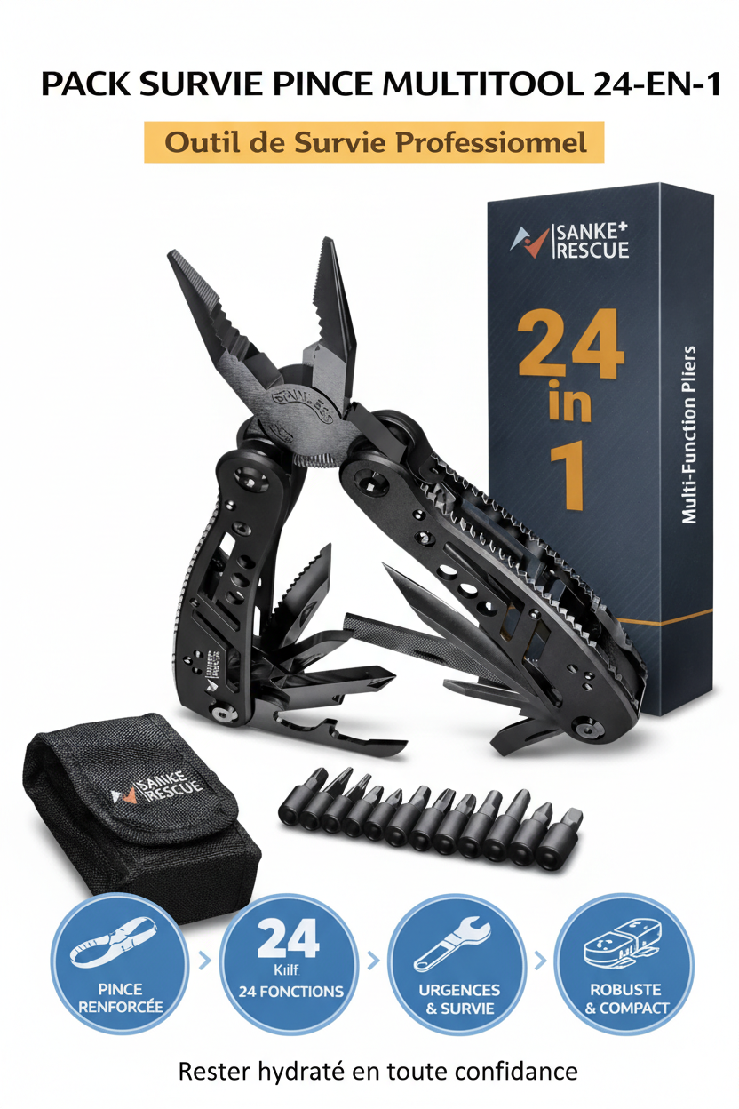 Pince Multitool 24-en-1 – Outil de Survie Professionnel