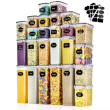 Ensemble de 25 Bocaux Hermétiques pour Cuisine – Rangement Sec et Organisé