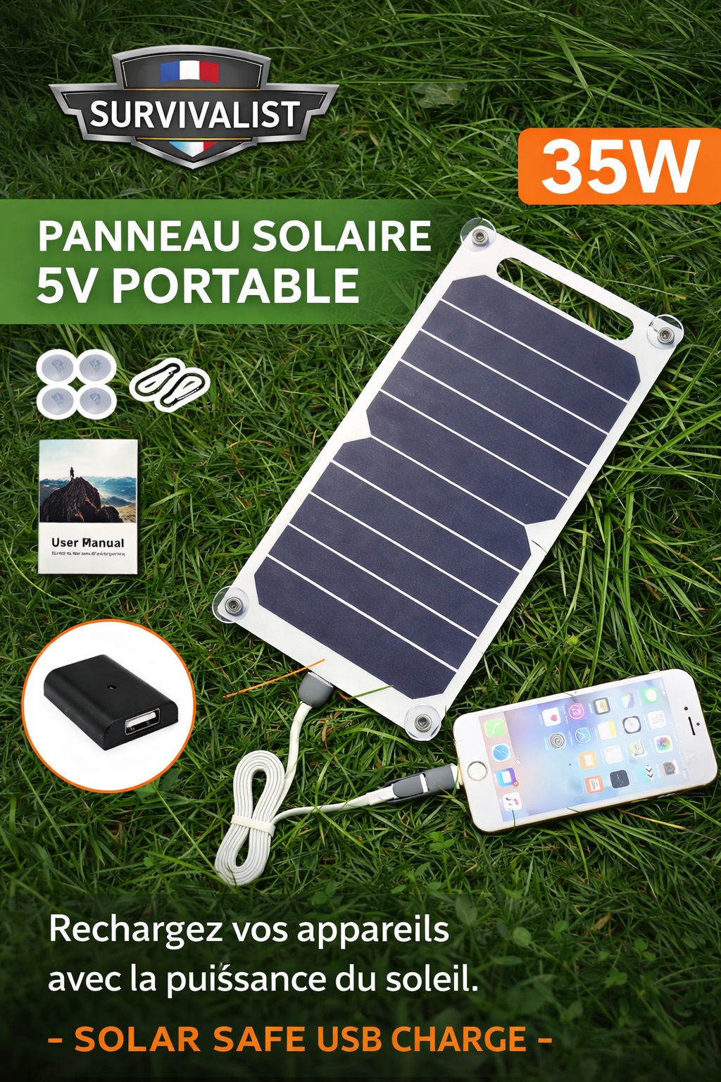Panneau Solaire 35W – Autonomie Énergétique Totale
