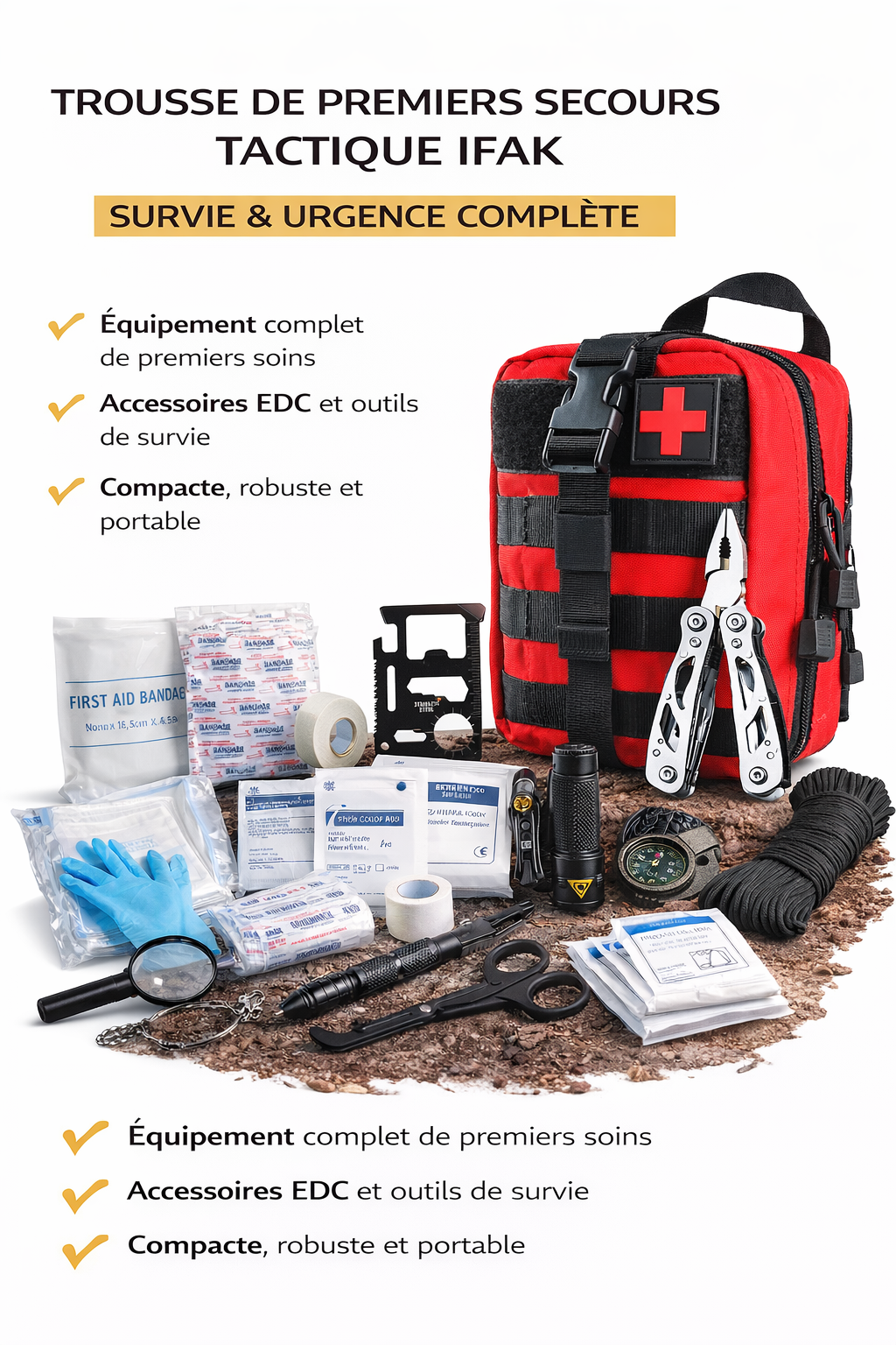 Trousse de Premiers Secours Tactique IFAK – Survie & Urgence Complète
